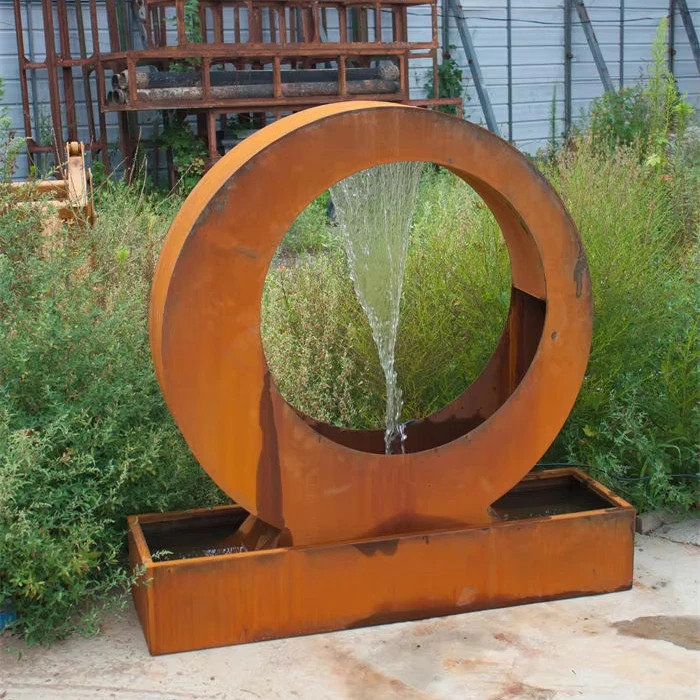 

Garden Decorative Water Landscape Corten Steel Water Feature with Pool