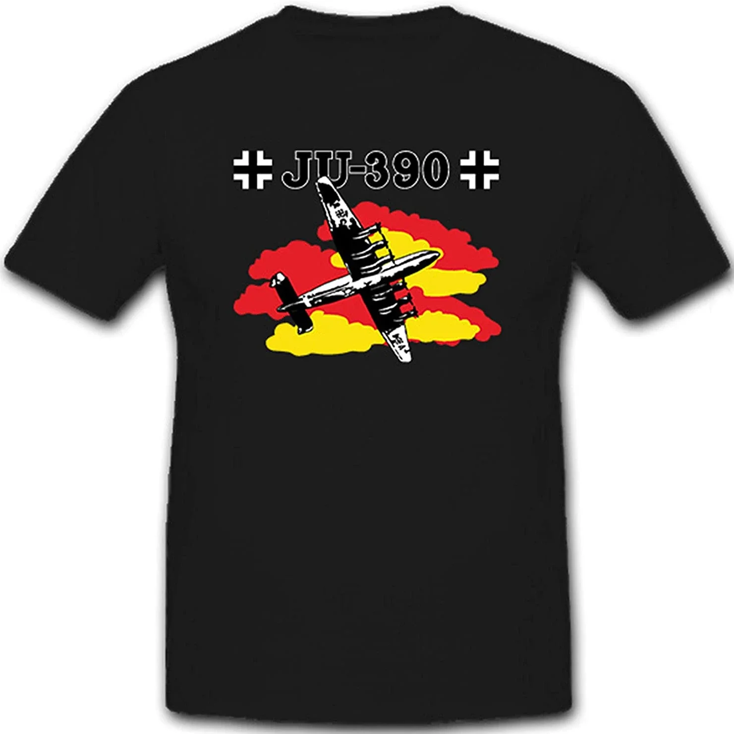 Camiseta de bombardero de largo alcance, Luftwaffe Junkers Ju 390 Camiseta de algodón para hombre, camisa de manga corta con cuello redondo, S-3XL