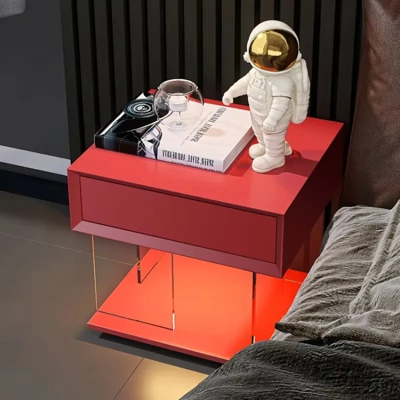 

Transparent Princess Nightstands Bedroom Storage Space Saving Adult Bedside Table Nordic Luxury Szafka Nocna Furniture Home
