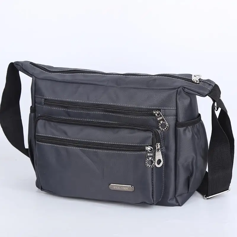 Large Capacity Oxford Cloth Men's Shoulder Bag Crossbody Business Backpack Travel Bag Multiple Compartments for Out-of-town T...