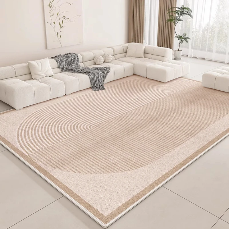 Cream Striped Carpets for Living Room Fluffy Soft Bedroom Decor Anti-slip Carpet Home Thick Lounge Rug Cloakroom Plush Floor Mat