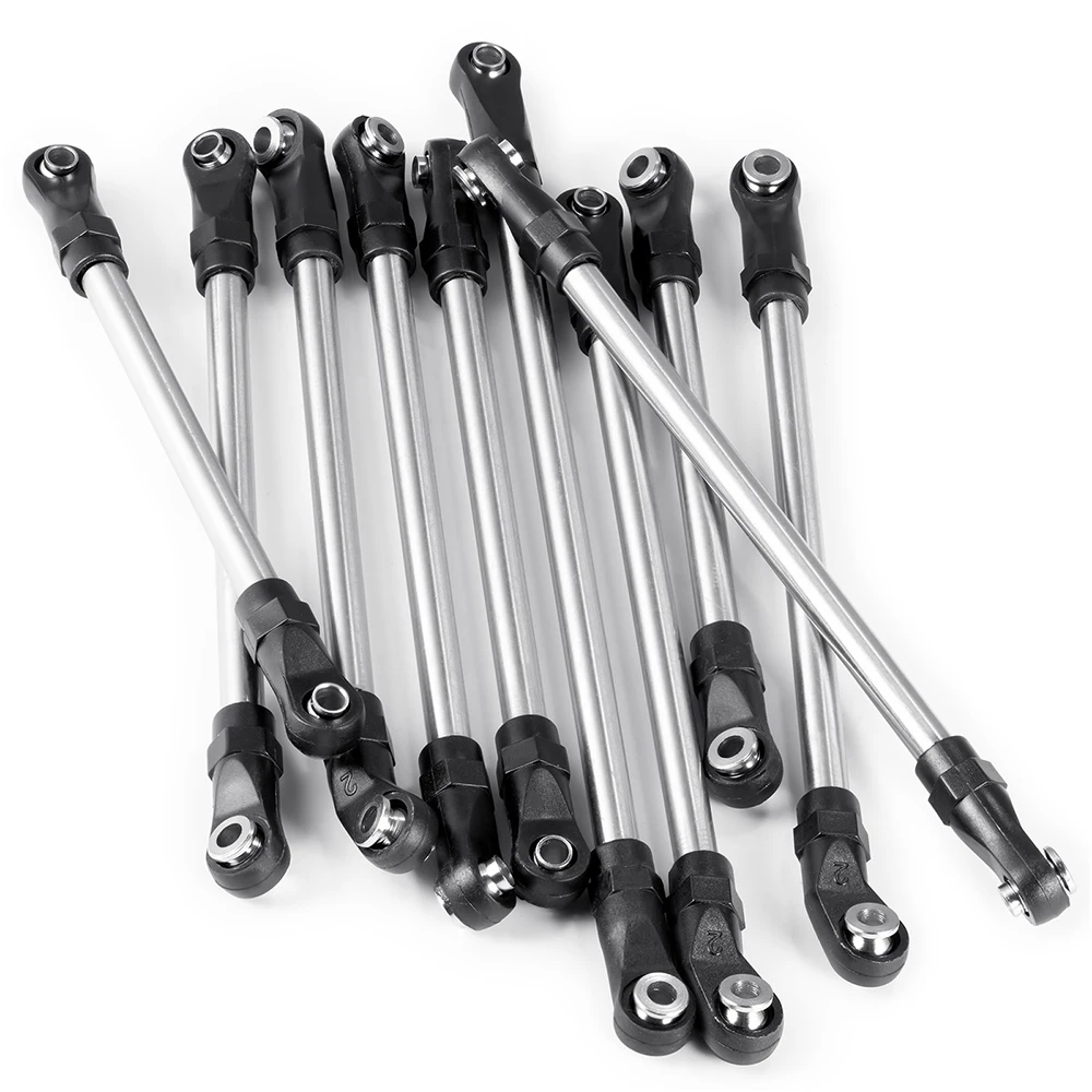 YEAHRUN 1Set Stainless Steel Linkage Steering Link Rod Set for Axial SCX10 II AXI90075 UMG10 1/10 RC Crawler Car Upgrade Parts