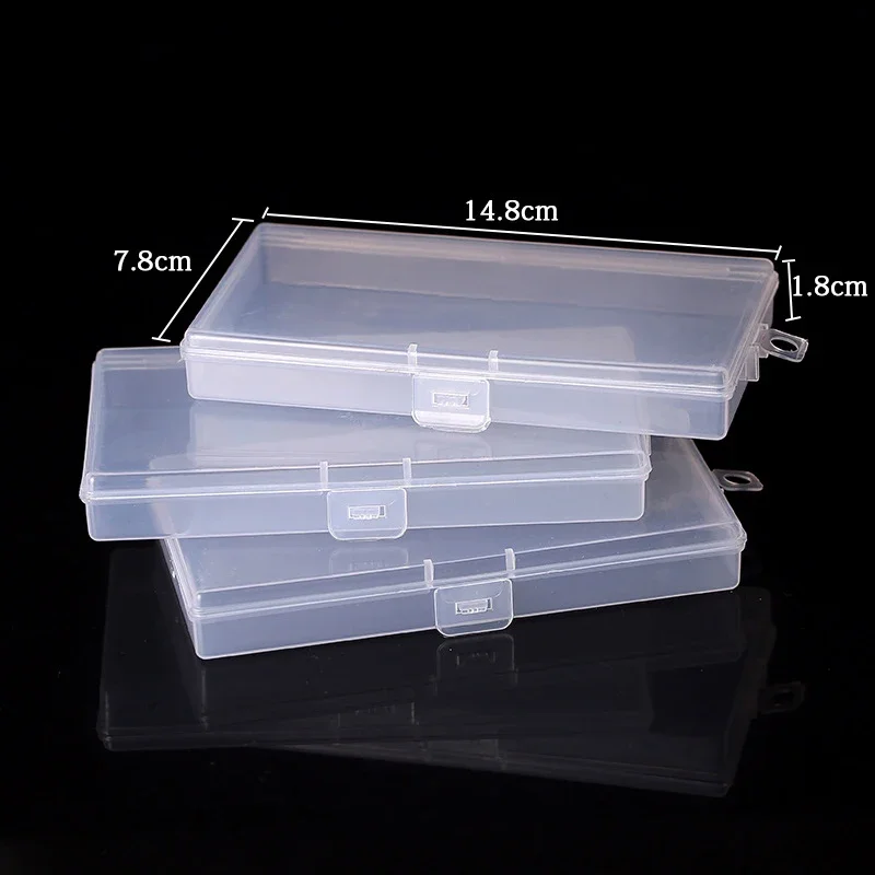 Clear Lidded Plastic Storage Box Jewelry Display Box Trifles Parts Tool Screw Case Bead Container Portable Table Organizer