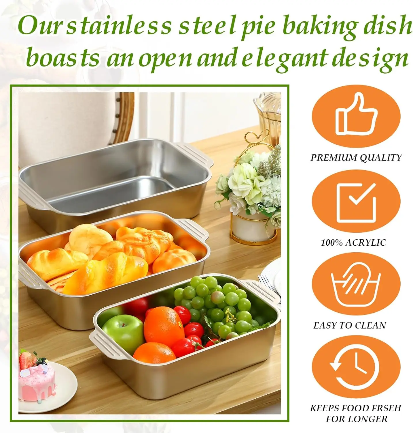 Kitchen Stainless Steel Baking Tray Multifunctional Food Grade Non-stick Barbecue Tray Induction Cooker Flat Bottom Baking Tool