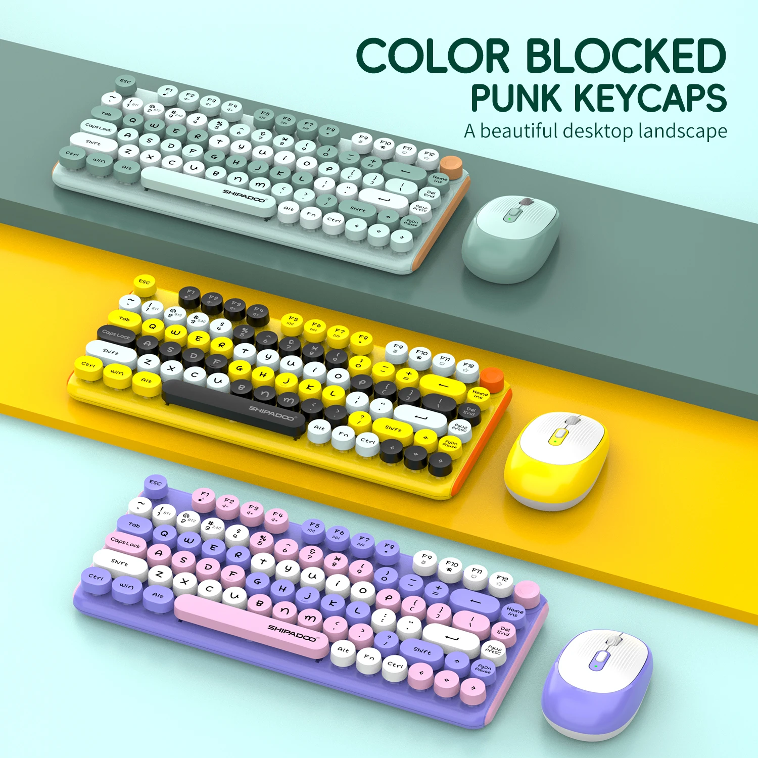 Ergonomic 2.4G Bluetooth Wireless Keyboard 81Keys Retro Round Keycap Keyboard Rechargeable Keyboard for Pc/Laptop/Desktop