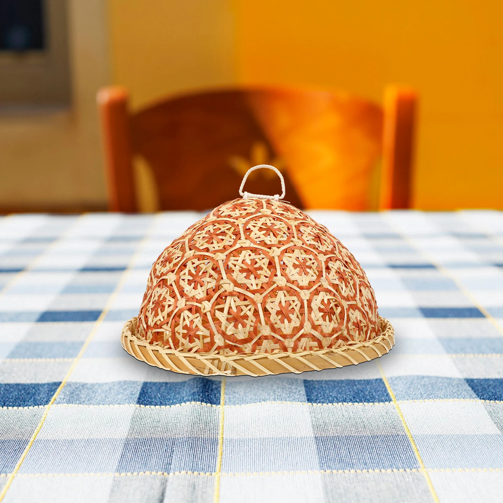 

Dust Proof Food Cover Woven Tray Kitchen Supply Bread Plate Fruit Basket Easy Clean Portable Practical Design Serving Dish