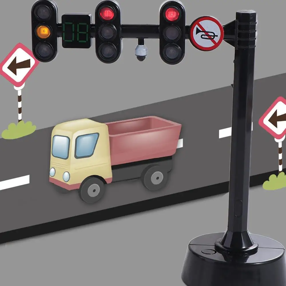 

Игрушка для безопасности дорожного движения, световые знаки, мини-модель, мини-модель остановки, игрушки, электронный светофор, светофор, строительные блоки, детские игрушки