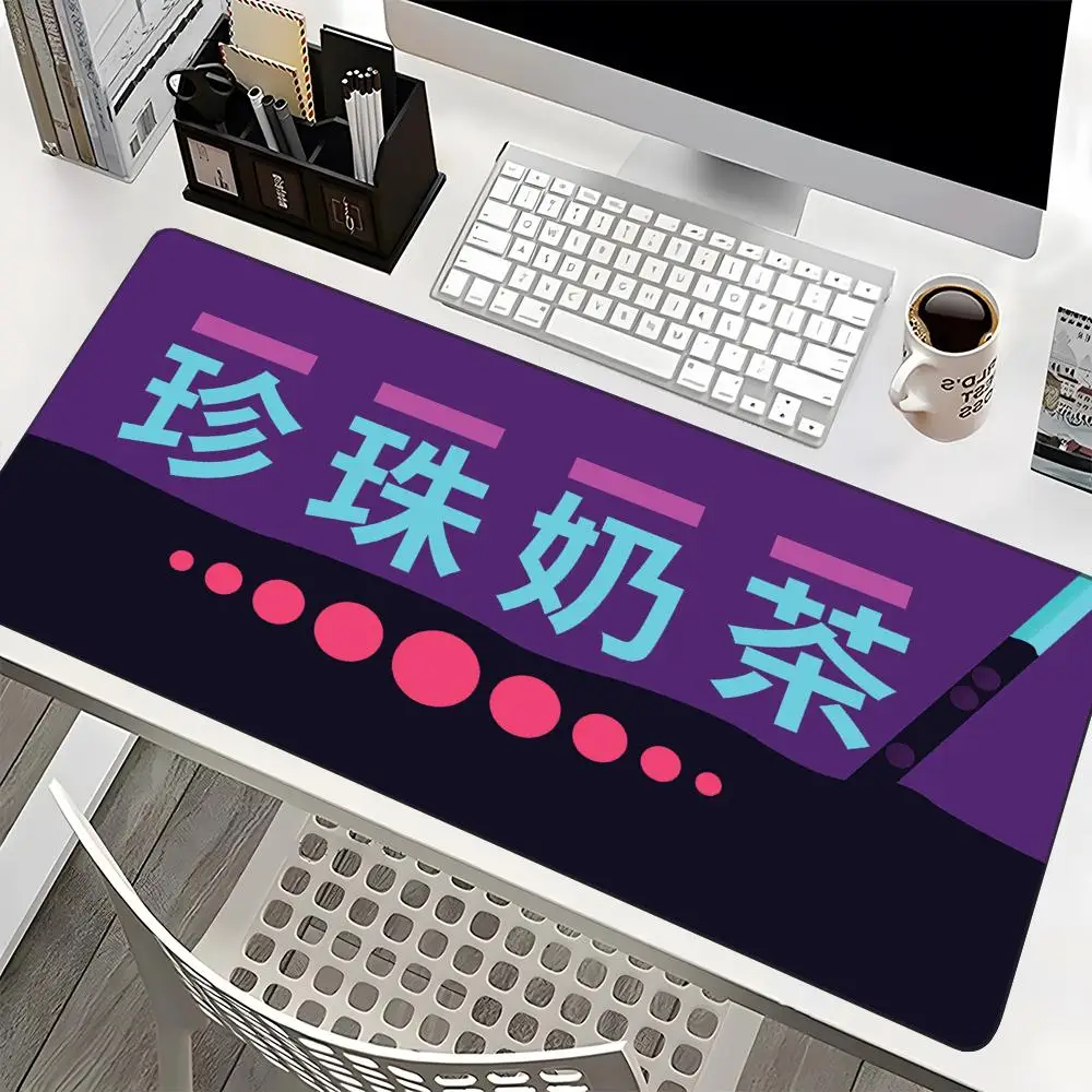 boba leite cha gaming mouse pad office pad black desk mat tapete grande gamer tapetes de teclado acessorios de mesa 600x300 mm 01