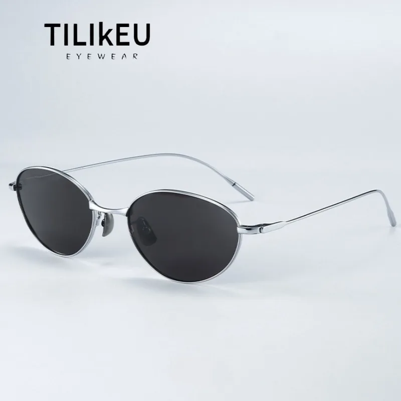 

New Ultra-Light Titanium Alloy Oval Cat eye Women Sunglasses 2026 Fashion Outdoor Travel Driving Polarized Sunglasses UV400