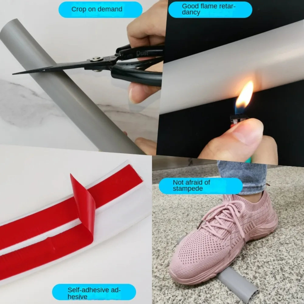 Cable Concealer Manage Anti-extrusion Floor Cord Cover Self-Adhesive Arc Cord Protector Durable Electric Wire Slot Home Outdoor
