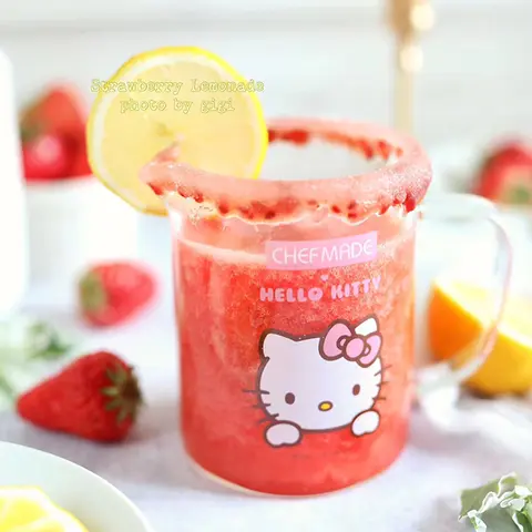 Sanrio Kawaii Hello Kitty Measuring Cup Anime Cartoon Household Kitchen Glass Food Grade 350ml Dessert Baking Tools with Scale