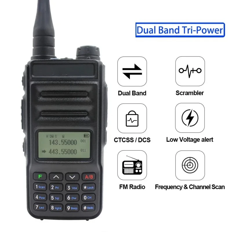 3800mAh TYT TH-UV88 Walkie Talkie 5W UV Dual Band Portable Two Way Radio Long Range Communication Radios Amateur FM Transceiver