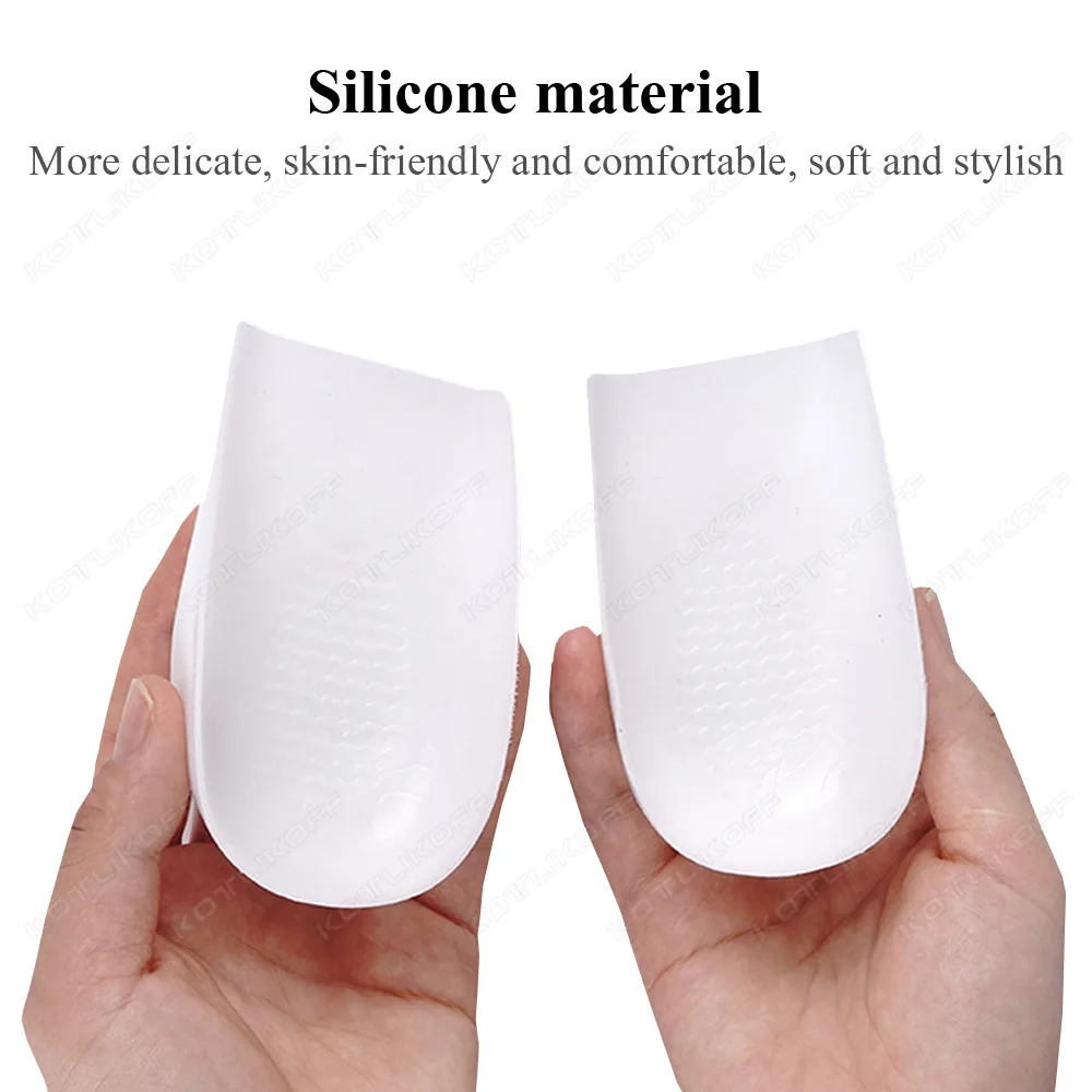 Invisible Silicone Height Increase Insole Silicone Socks Gel Heel Pads  Heel Protectors Heightening Lift Shoes Sole Pad Unisex