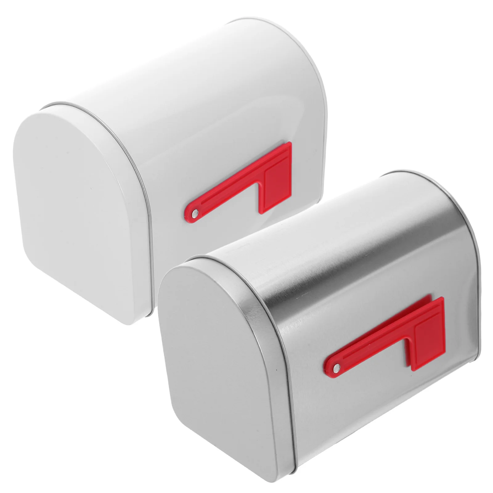 

2Pcs Tinplate Mailbox Charming Decorative Box for Letters Treats Easy Maintenance Home Gift Idea Tinplate Mailbox