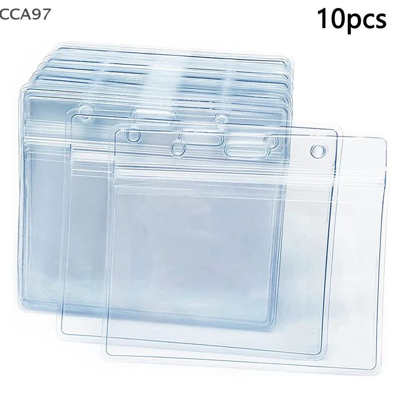 

10PCs Transparent ID Card Holder Waterproof ID Card Holder Badge Sealed Document Protection School Supplies Nurse Accessories