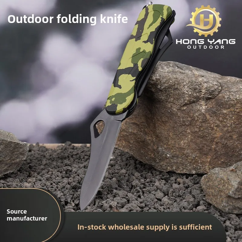 Stainless Steel Folding Pocket Knife Outdoor Multifunctional Knife Defense Portable Multi-Use Combination Tool Knife Saw