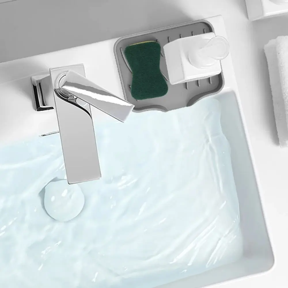 

1PCS Silicone Drain Soap Dish Kitchen & Bathroom Anti-slip Sink Tray Creative Washing-up Bowl Soap Dish NEW ARRIVAL