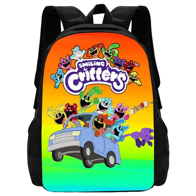 Mochila sorridente Cartoon Schoolbag, Mochilas leves para crianças, Sacos de livros para meninas