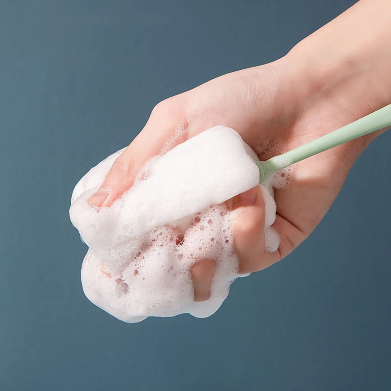 Langstieliger Wasserflaschen-Reinigungspinsel mit Kunststoff- und Schwamm-Doppelbürstenkopf, Komfortabler Rutschfester Griff, Wiederverwendbarer Becherreiniger