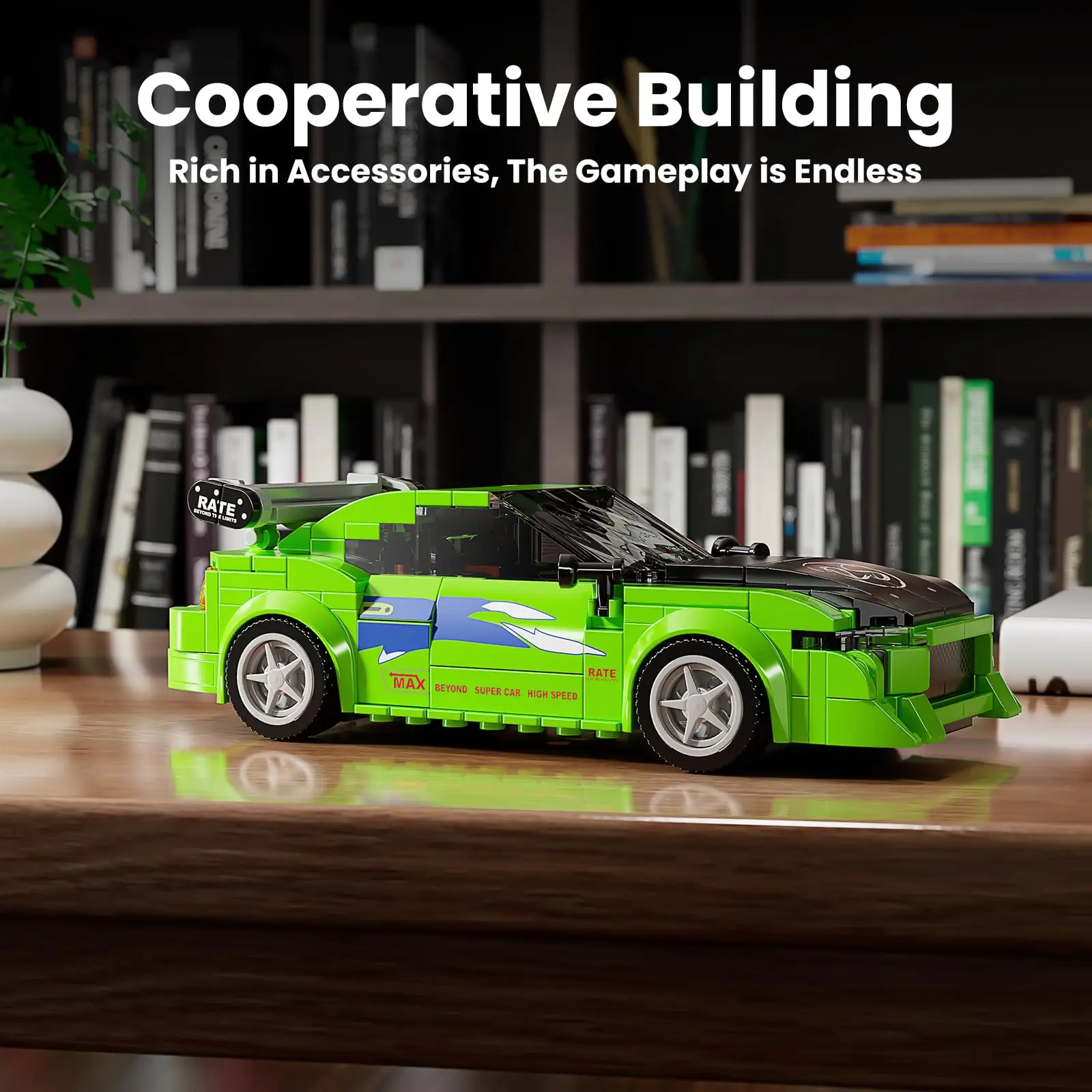 Mold King Conjuntos de Construção de Modelos de Carros, 27033 ModeCar Kit Blocos de Construção de Carro Brinquedos de Construção com Vitrine, Kits de Construção de Carro de Corrida para Adultos e Crianças (338 PCS)