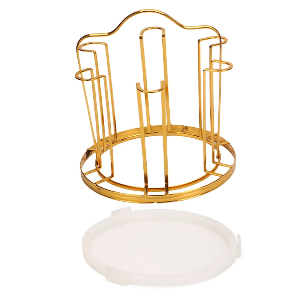 

Round Cup Rack Iron Anti Rust Easy Clean Maintain Breathable Prevent Bad Substances Household Kitchen Use Bottle Drying