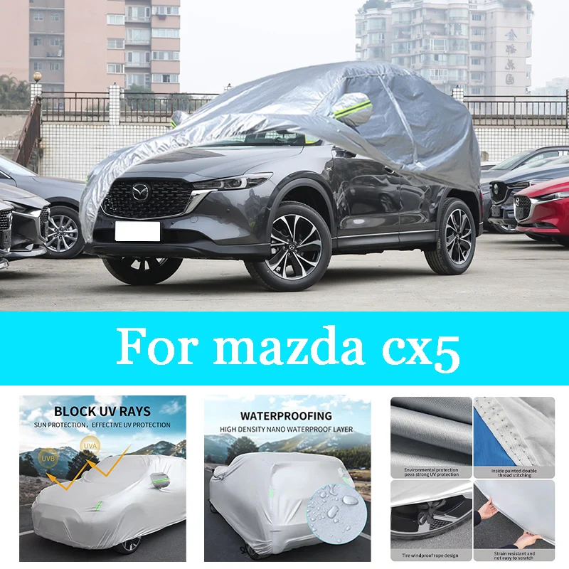 

Автомобильный чехол, уличный, полностью внешний, снежный чехол, солнцезащитный козырек, водонепроницаемая, пылезащитная защита со светоотражающими полосами для Mazda Cx5