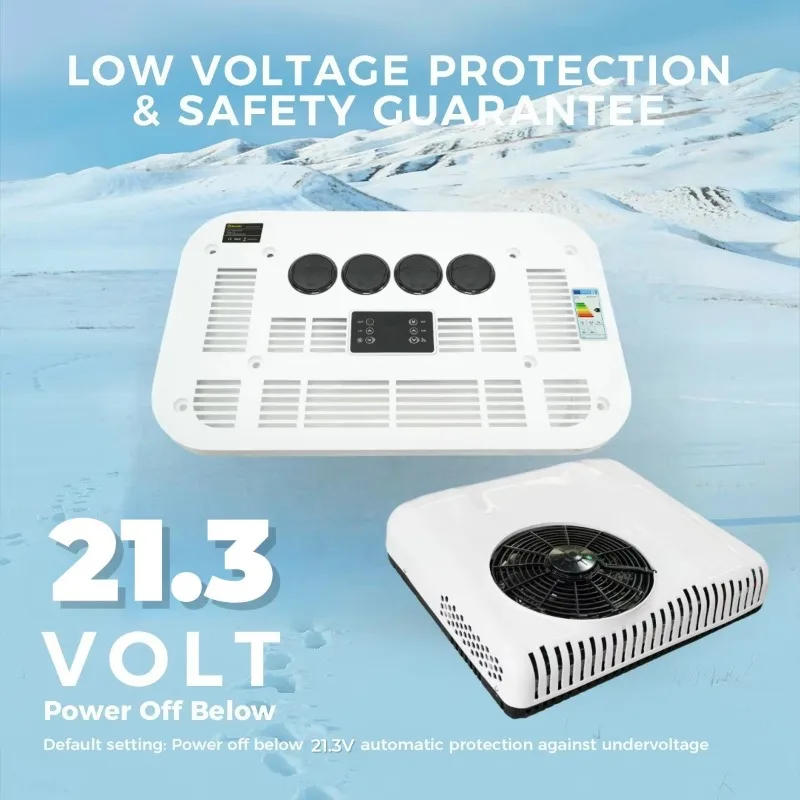 سهلة التركيب 12 فولت 24 فولت تيار مستمر وحدة RV مكيف هواء وقوف السيارات لتبريد السقف والشاحنات والقوافل المتنقلة