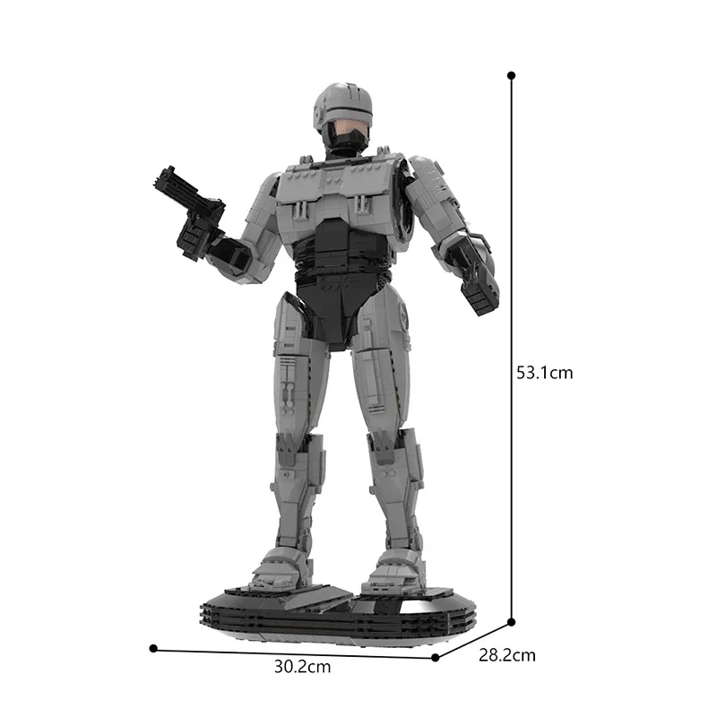 Seria filmów Warfare mechaniczny robot policyjny klocki MOC egzoszkielet Mecha małe cząstki Model montażowy zabawka dla dzieci prezent