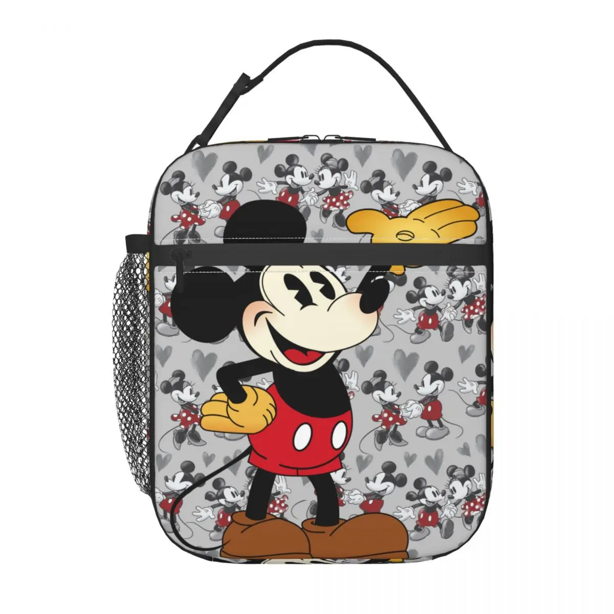 

Custom Mickey Mouse Cartoon Resuable Lunch Boxes Women Waterproof Thermal Cooler Food Insulated Lunch Bag Office Work