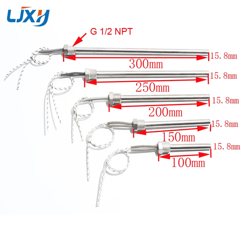 

Электрический водонагревательный элемент LJXH, 1/2 дюйма, цилиндрический стержень с резьбой, сопротивление погружного картриджа, нагреватель 300/500/1/1,5/2 кВт
