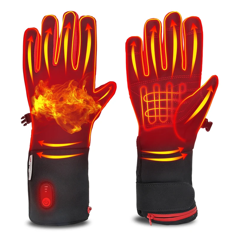 2026 7.4V USB Electric Ski Gloves Waterproof Windproof Heated Gloves With 3-Level Temperature Control Outdoor Sports Thermal Fea