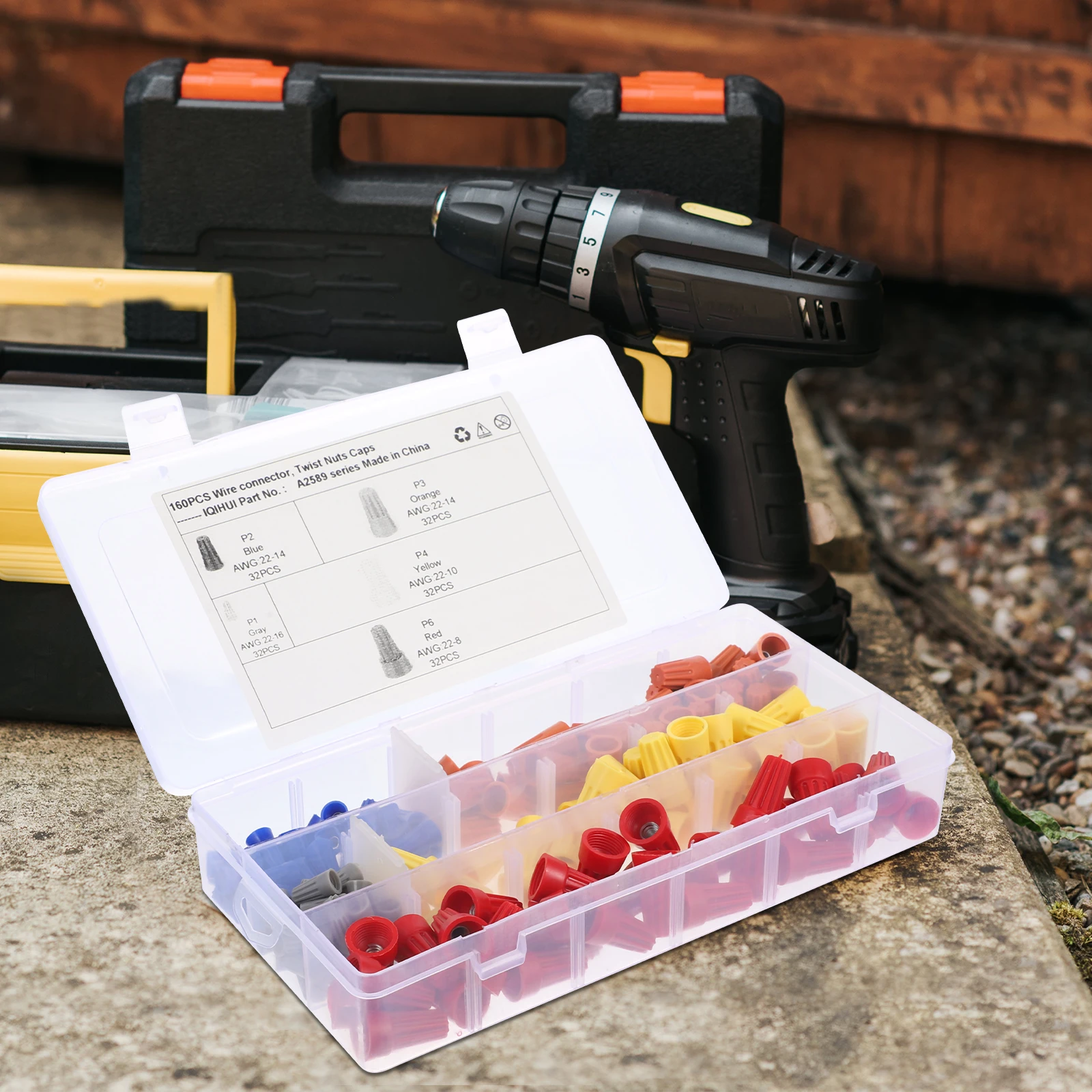 

160pcs Waterproof Wire Connectors No Soldering Flame Retardant PVC Insulated Spring Insert Caps High Temp Resistant for Home