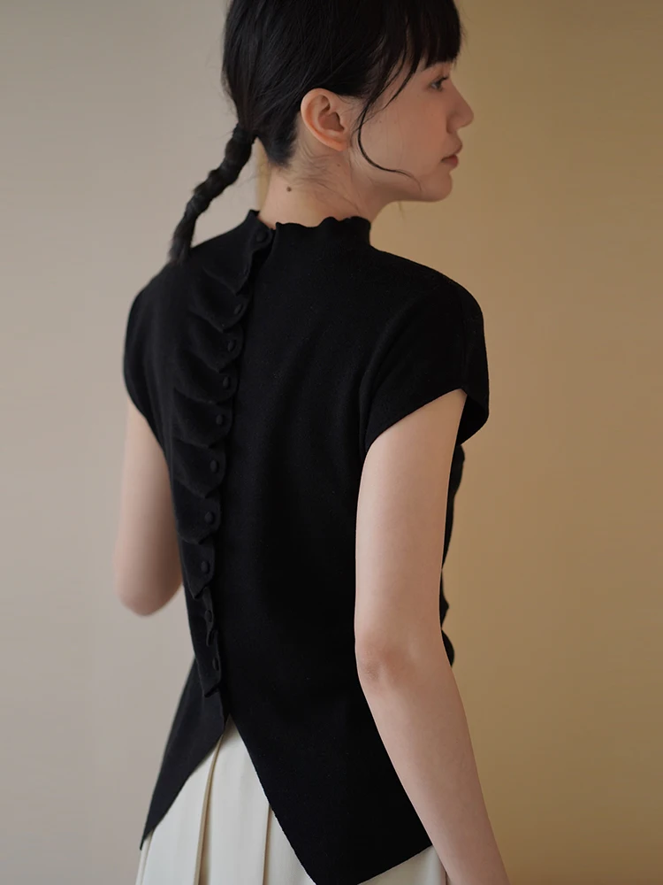 

Hacikis Miss Wool Blend Knitted Top hine Waable Commute Sle Faionable Women's Cardigan ort Sve round Ne