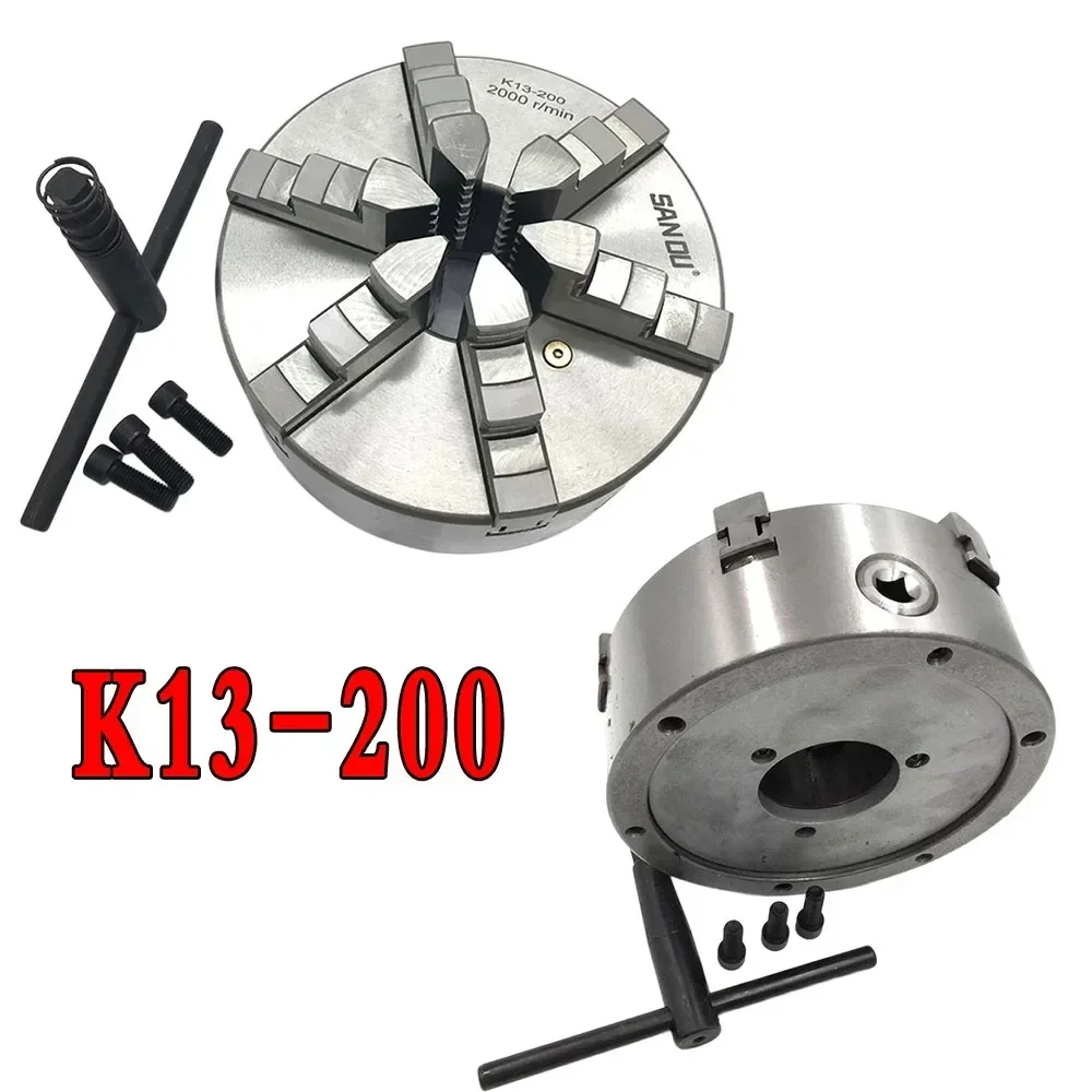 100-250mm 4-10 Inch 6 Jaw Lathe Chuck Self Centering SANOU Hardened Reversible Mounting Tool for Drilling Milling Woodworking