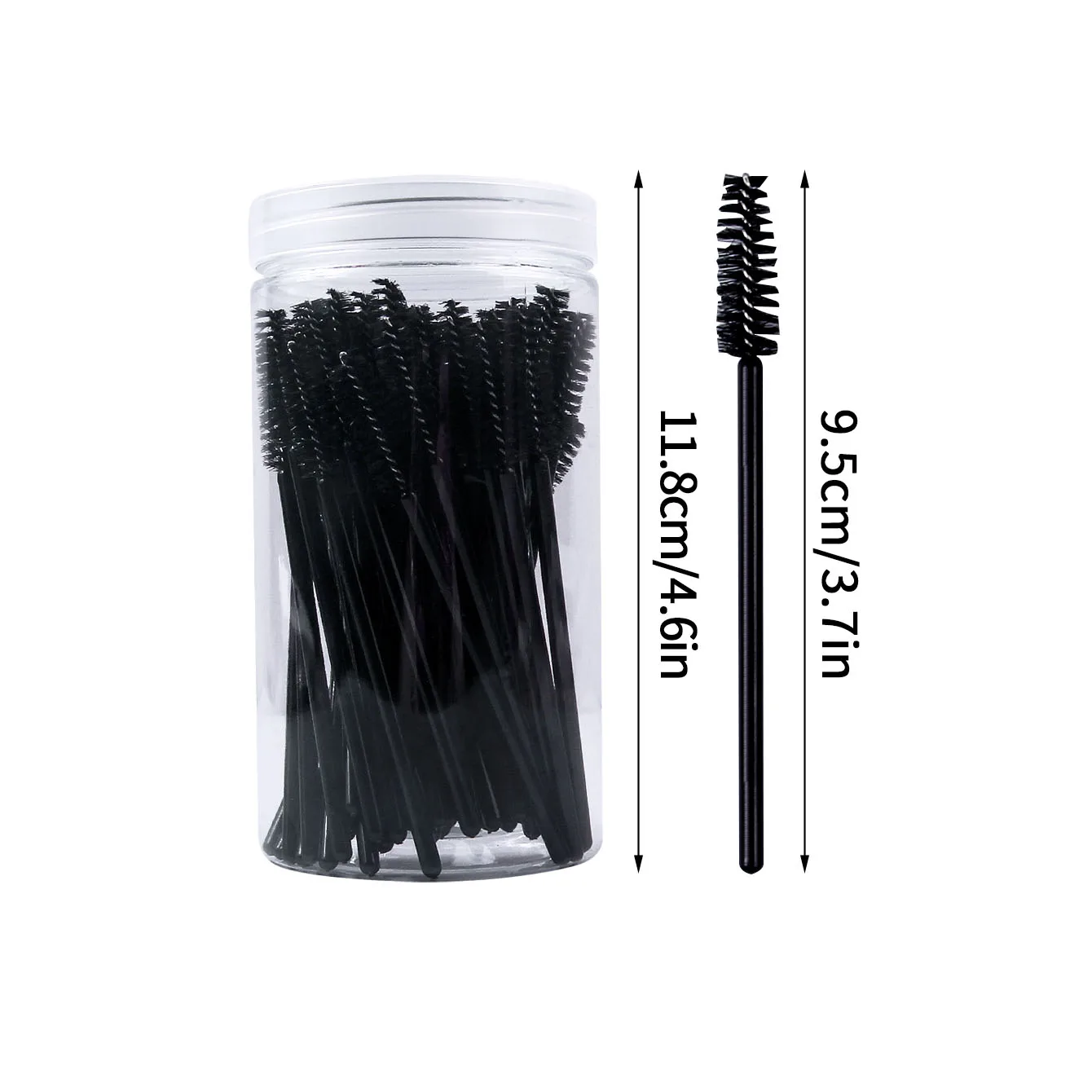 Juego de 50 peines para pestañas y brochas para cejas, conveniente para aplicar rímel y extender pestañas, herramienta de maquillaje portátil