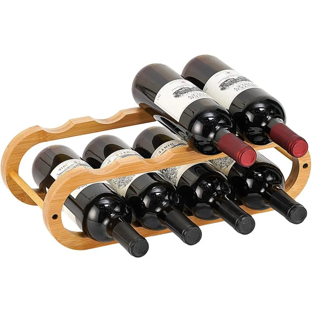 

Бамбуковый органайзер для бутылок вина и воды 2-в-1 — регулируемая двухуровневая стойка для шкафа или столешницы