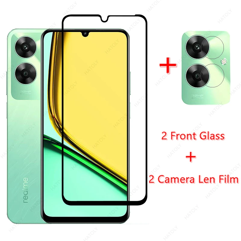 Tempered Glass for Realme C61 Glass for Realme C61 Glass Film Screen Protector Mobile Phone HD Camera Len Film for Realme C61