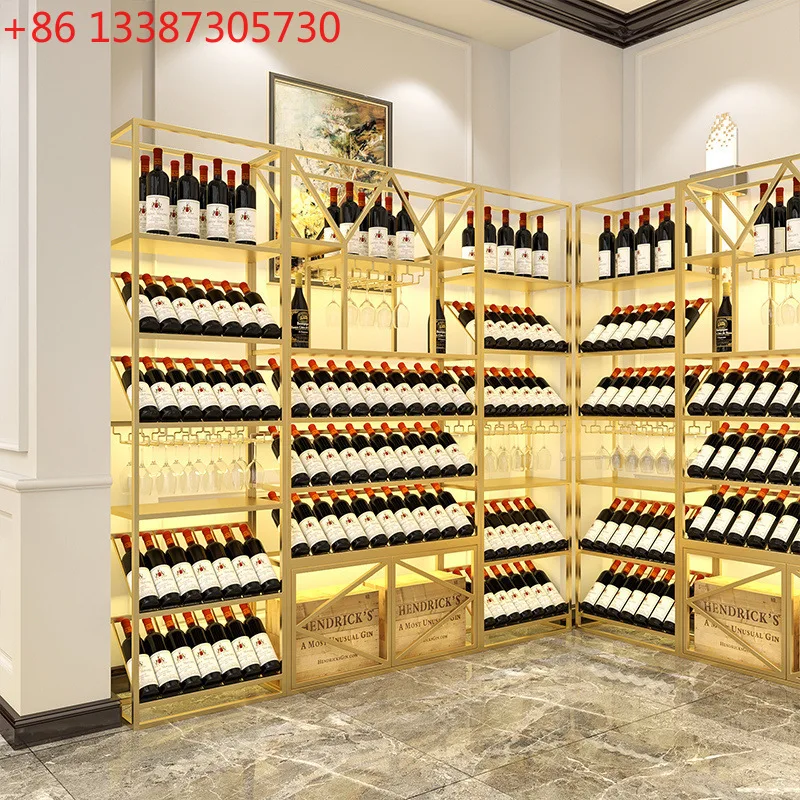

Nordic modern restaurant, winery, wine, wrought iron display wine cabinet