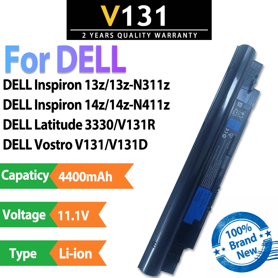 V131 11,1 V 4400mAh batería del ordenador portátil para DELL Inspiron 13Z DELL Inspiron 14Z DELL Latitude 3330 DELL Vostro V131D V131R H2XW1 H7XW