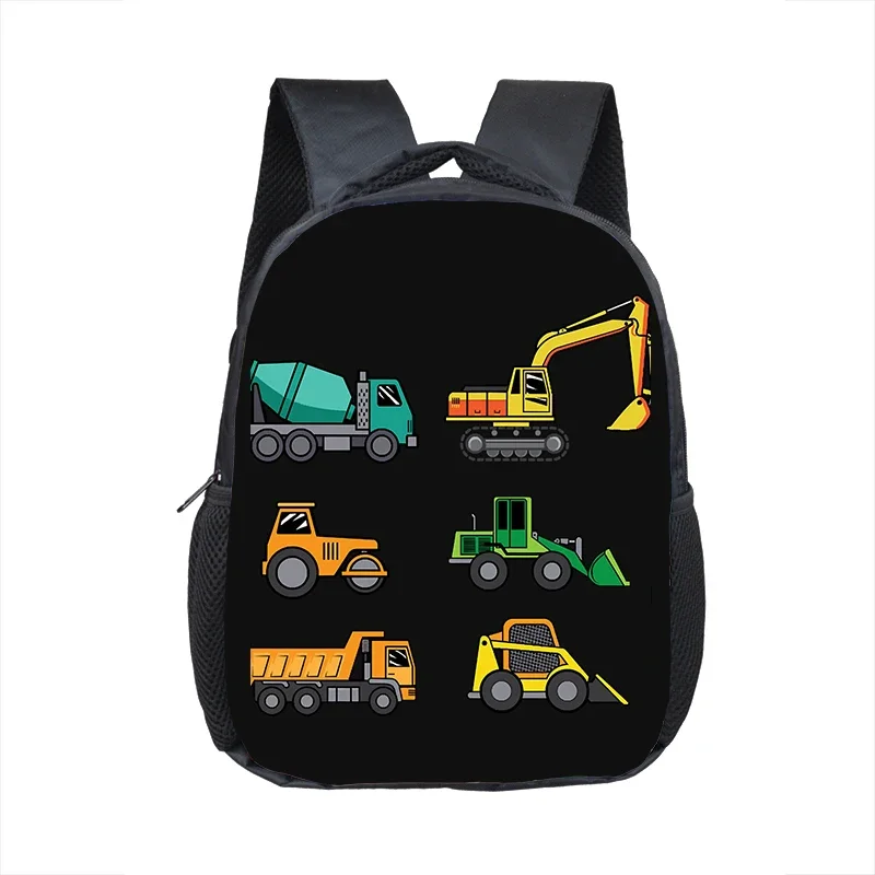 الكرتون سيارة الشرطة محرك الإطفاء حفارة طباعة على ظهره الأطفال شاحنة رياض الأطفال أكياس طفل حفاضات حقيبة كتب الحقائب المدرسية