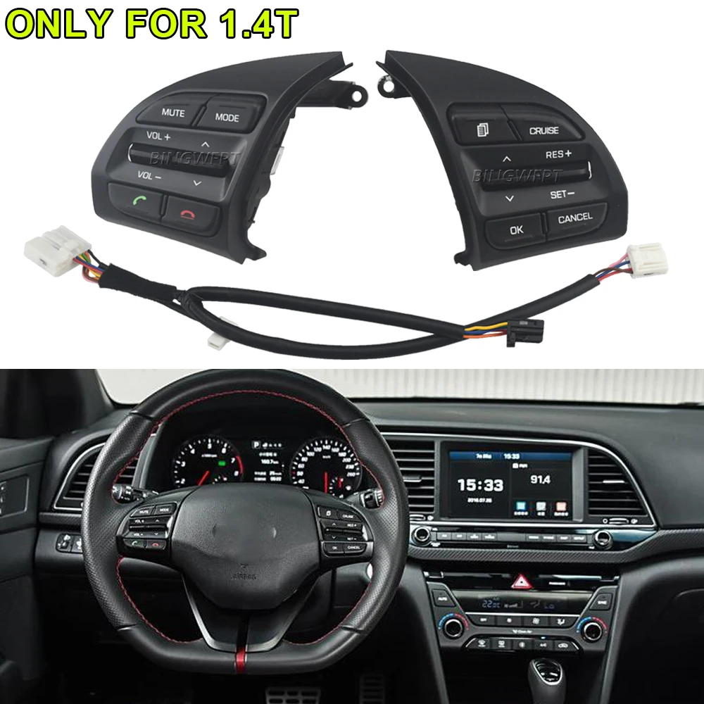 

With Backlight Button Only For Hyundai Elantra 1.4T 2016 2017 2018 Multifunctional Cruise Control Buttons Steering Wheel Button