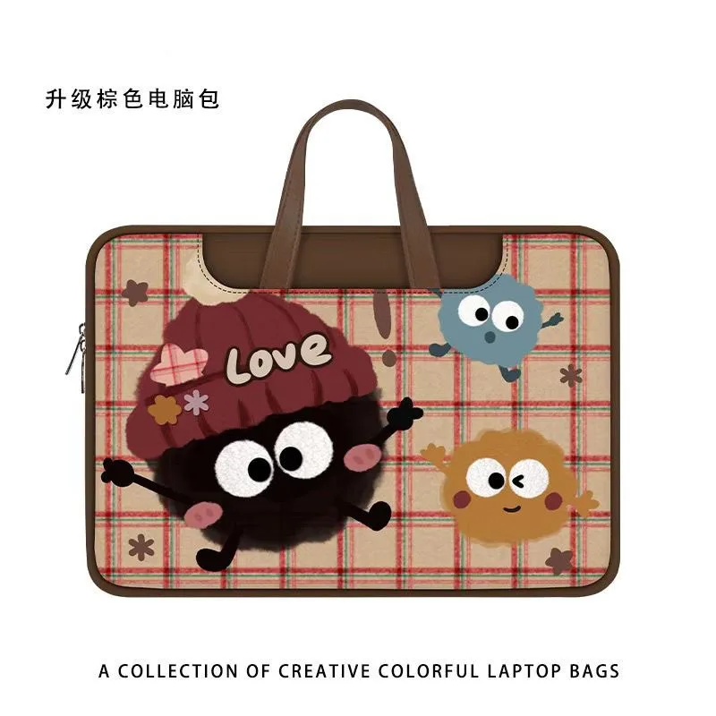 

Cute Plaid Laptop Bag Creative Colorful Portable Case Waterproof for 11-16 Inch For Apple Xiaomi Huawei Asus Dell Lenovo Laptops