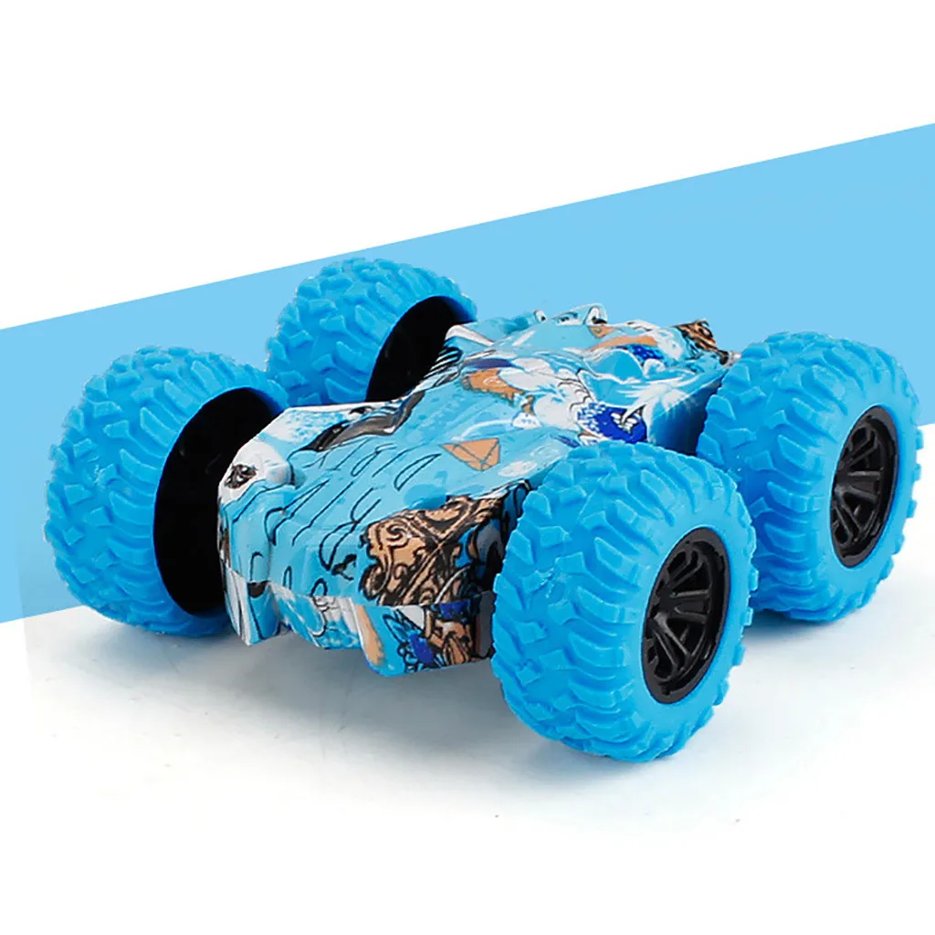 Inertia Double Side Pull Back Cars Friction Powered Vehicles Stunt Graffiti Car Off Road Model Toy Car For Kids boy Great Gifts