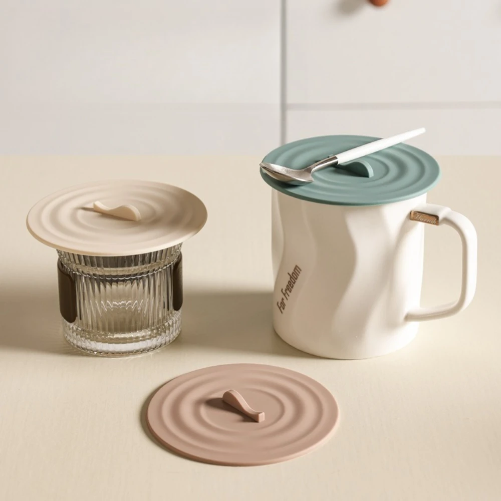 

Silicone Cup Lids 10cm Flexible Mug Covers Hot Cups Lid Coffee Tea Coaster High-Temperature Resistant Coaster Dustproof Cup Lids