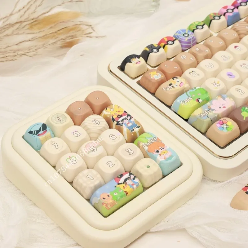 Anime Pokemon Keycaps MOA Height 131 Keys/Set Sublimation Five Sided PBT Mechanical Keyboard Customize DIY Cute Festival Gifts view 3
