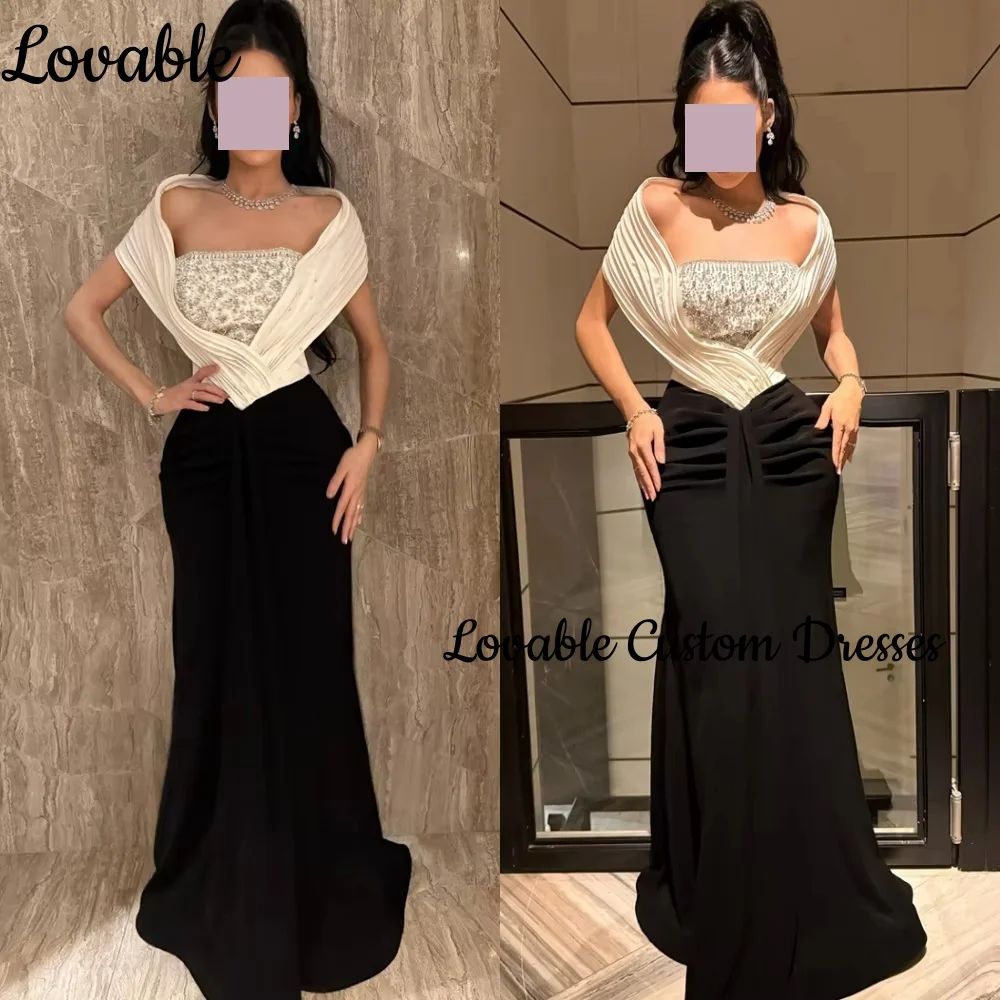 فساتين حفلات أنيقة للنساء مخصصة حورية البحر بدون حمالات بطول الأرض فساتين لحضور الحفلات الموسيقية كشكش كاب الأشرطة سستة حتى فساتين رسمية #1