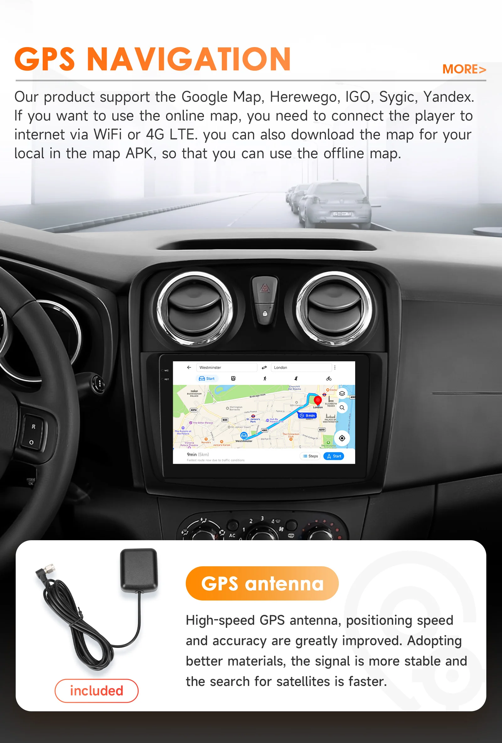 Hizpo Android Auto Radio For Renault Logan 2 2012-2019 Sandero 2 2014-2019 4G Car Multimedia GPS 2 Din Stereo CarPlay WIFI DSP