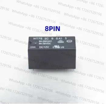 5PCS NEW NT75 2C S 0.41 5 12VDC 24VDC NT752CS0.415 NT75-2C-S-0.41-5 DC12V DC24V 8PIN 8A