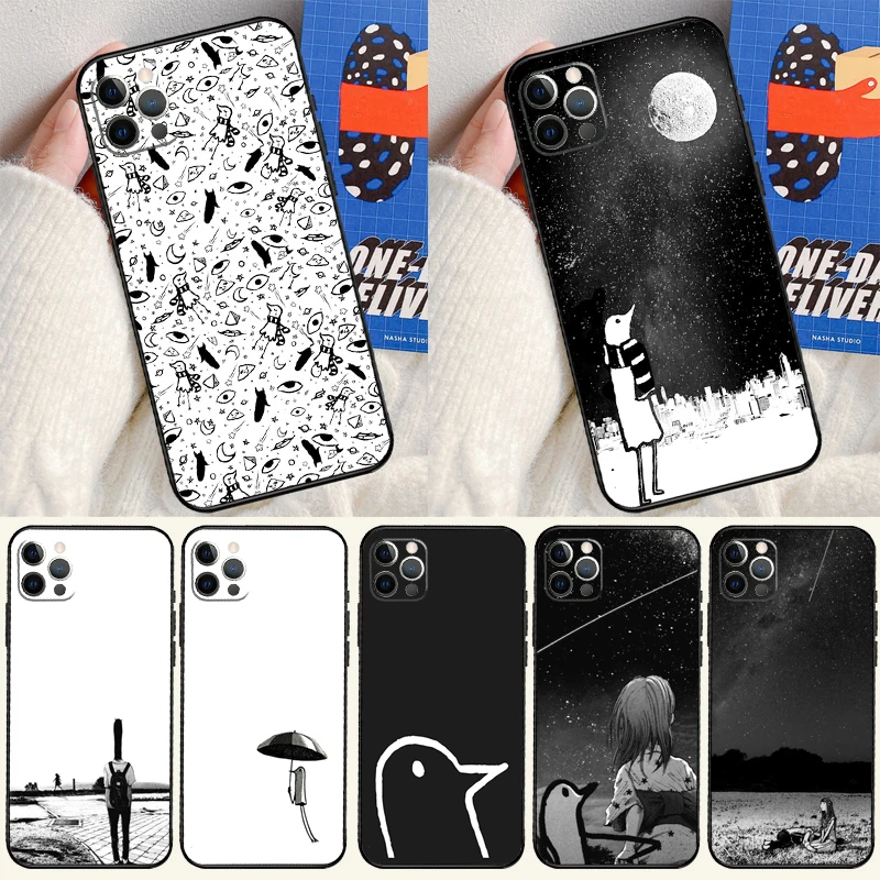 Oyasumi Punpun Case For iPhone 11 12 13 Pro XS Max XR X 6 7 8 Plus SE 2022 2020 Back Cover Phone Case