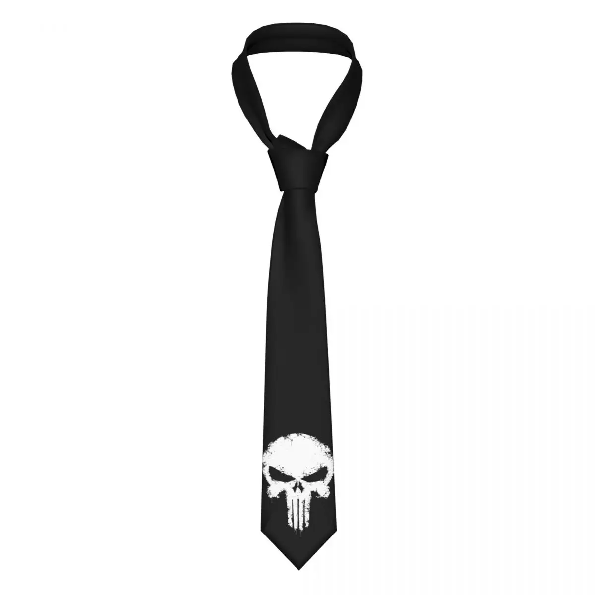 Skull Neckties Men Women Polyester 8 cm Punisher Neck Tie for Men Silk Narrow Suits Accessories Gravatas Wedding Cosplay